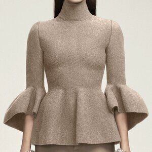 WORK OF ART: Brandon Maxwell "Louise" Alpaca Top - Size Medium